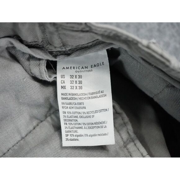 American Eagle Cargo Pants Mens 32x30 Actual 32x26 Gray Slim Lived In Flex - Picture 11 of 16